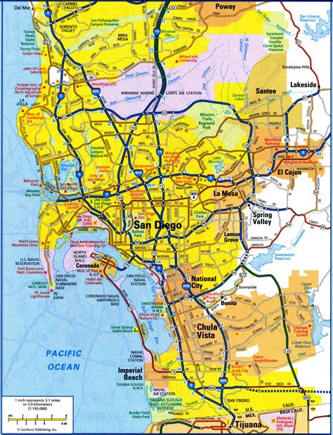 san diego city map.
